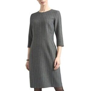 RACHEL Rachel Roy Grey Pinstripe Shift Dress - Officecore Work Dress 12
